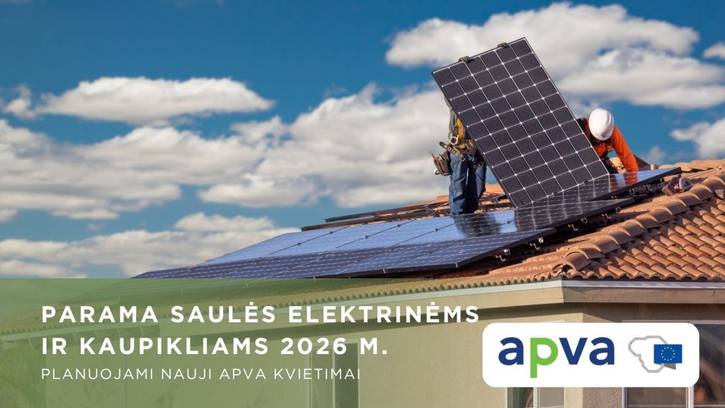 Parama saulės elektrinėms ir kaupikliams 2026